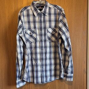 Airwalk Men's Blue and White Checkered Shirt